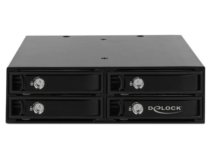 Delock-5.25--Wechselrahmen-fA¼r-4-x-2.5--SATA---SAS-HDD---SSD-12-Gb-s--47233-