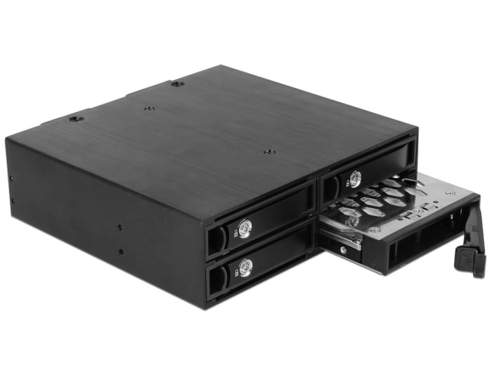 Delock-5.25--Wechselrahmen-fA¼r-4-x-2.5--SATA---SAS-HDD---SSD-12-Gb-s--47233-