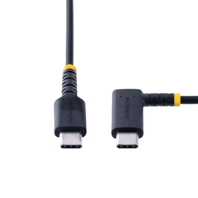 StarTech.com-Cavo-di-Ricarica-USB-C-a-90°-da-2m---Cavetto-di-Ricarica-Veloce-USB-Tipo-C-per-uso-intensivo---Cavo-Dati-USB-2.0-Type-C-a-C-in-Resistente-Fibra-Aramidica---PD-60W-3A--R2CCR-2M-USB-CABLE-