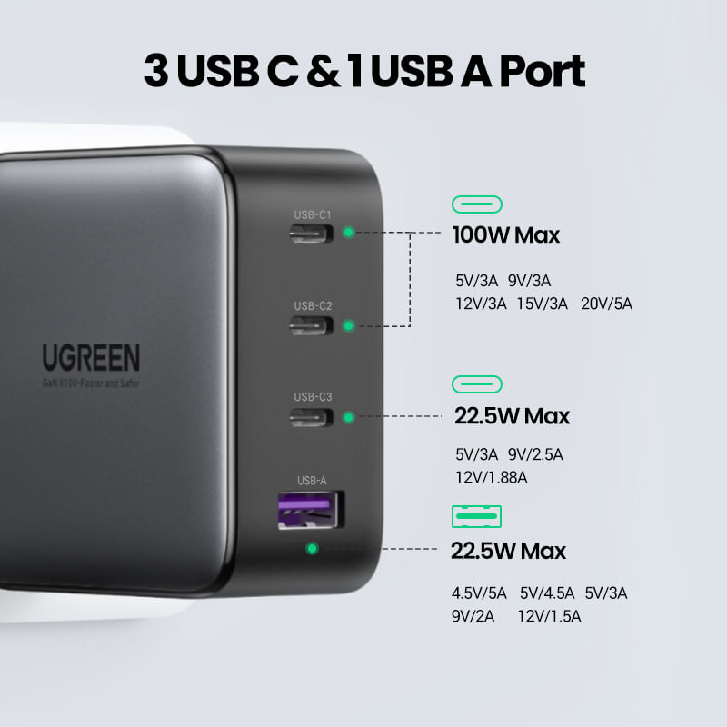 Ugreen-40747-Caricabatterie-per-dispositivi-mobili-Nero-Interno