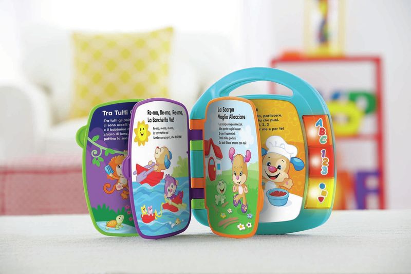 Fisher-Price-Libro-delle-Canzoncine-Ridi-e-Impara-Libricino-per-Imparare-Parole-Lettere-e-Numeri--6--Mesi