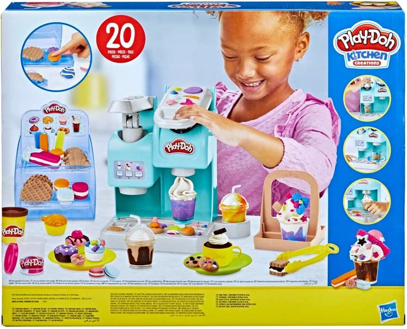 Play-Doh-La-Caffetteria-Super-Colorata-di--playset-con-20-accessori-e-8-vasetti-di-pasta-modellabile-atossica-per-bambini-dai-3-anni-in-su