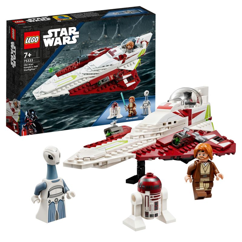 LEGO-Star-Wars-75333-Jedi-Starfighter-di-Obi-Wan-Kenobi-Set-l-Attacco-dei-Cloni-con-Droide-e-Minifigure-Taun-We-Spada-Laser