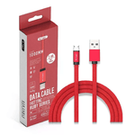 V-TAC Cavo da Micro-USB a USB-A 1m Ricarica Rapida 2.4A Ruby Series Cavo Antigroviglio in Corda Colore Rosso