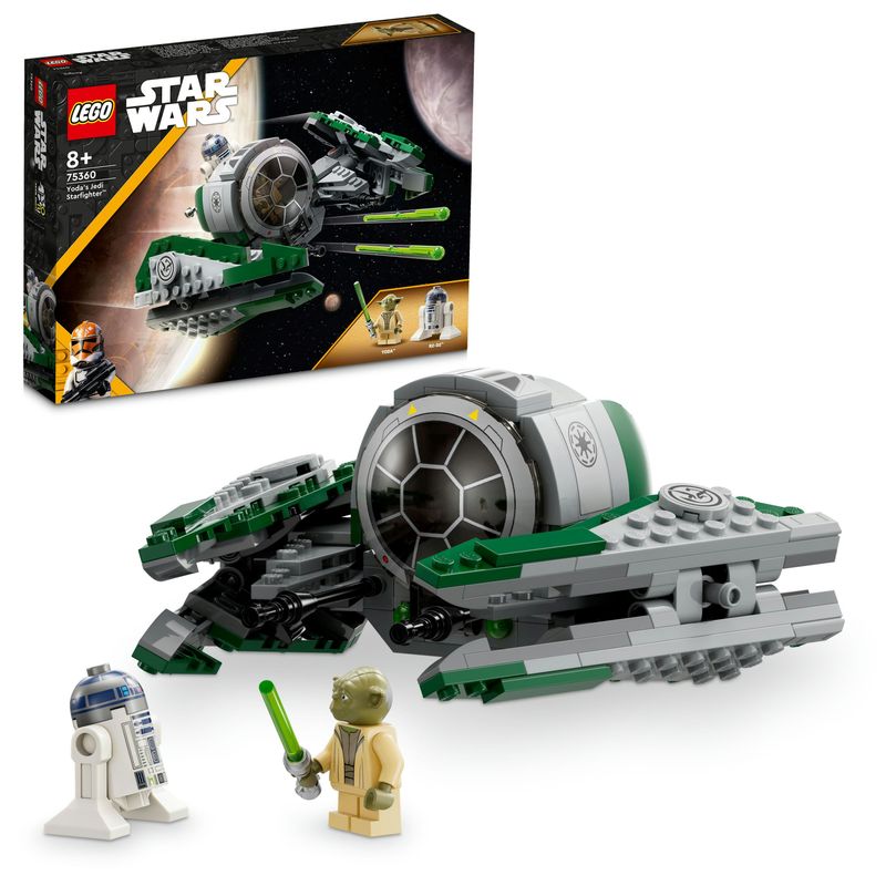 LEGO-Star-Wars-75360-Jedi-Starfighter-di-Yoda-Veicolo-Giocattolo-da-The-Clone-Wars-Minifigure-di-Yoda-Spada-Laser-e-R2-D2