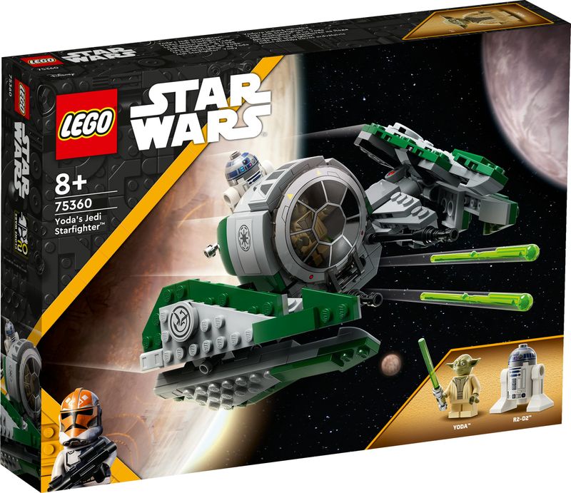 LEGO-Star-Wars-75360-Jedi-Starfighter-di-Yoda-Veicolo-Giocattolo-da-The-Clone-Wars-Minifigure-di-Yoda-Spada-Laser-e-R2-D2