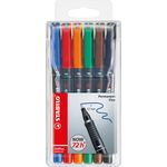 STABILO OHPen universal permanent, 6 Pack marcatore permanente Tipo di punta Nero, Blu, Marrone, Verde, Arancione