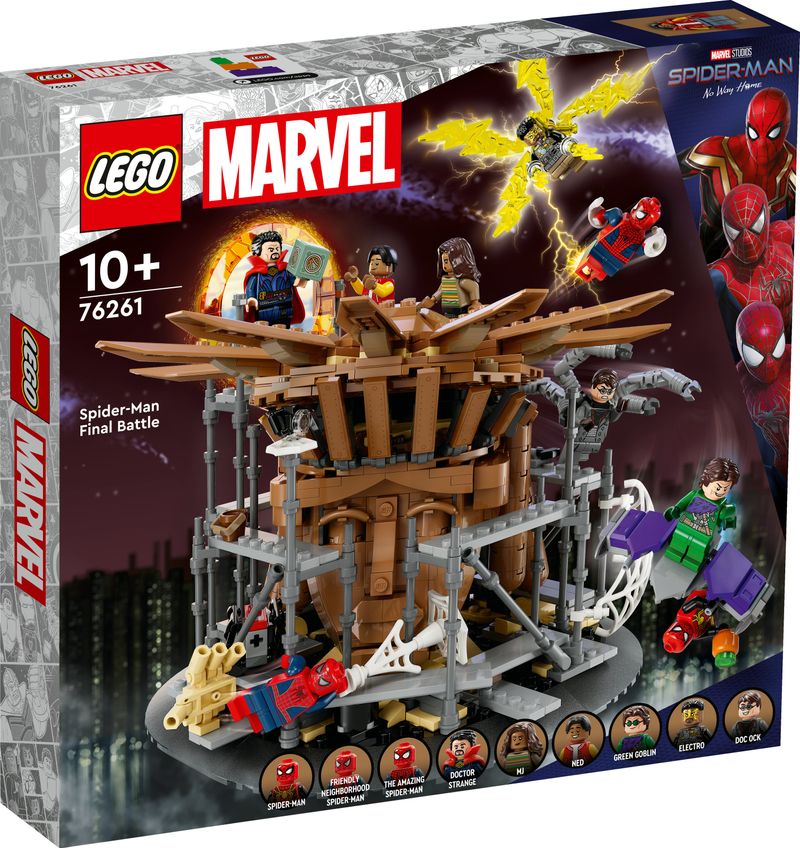 LEGO-Marvel-76261-La-Battaglia-Finale-di-Spider-Man-Ricrea-la-Scena-di-Spider-Man--No-Way-Home-con-3-Minifigure-di-Peter-Parker