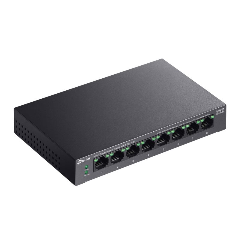 TP-Link-LiteWave-LS108GP-switch-di-rete-Non-gestito-Gigabit-Ethernet--10-100-1000--Supporto-Power-over-Ethernet--PoE--Ne