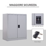 Vinsetto-Armadietto-Mobile-Ripiano-Regolabile-Chiusura-di-Sicurezza-per-Casa-Ufficio-Garage-Acciaio-80x40x92.5cm-Grigio