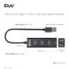 Club3D-Hub-Usb-3.2-Gen1-Type-A-3-Ports-Gigabit-Ethernet