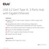 Club3D-Hub-Usb-3.2-Gen1-Type-A-3-Ports-Gigabit-Ethernet