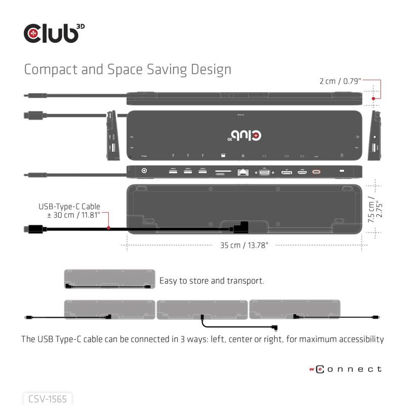 Club-3D-Docking-Station-Usb-C-Gen-1-Triple-Dp-100W-Power-Supply