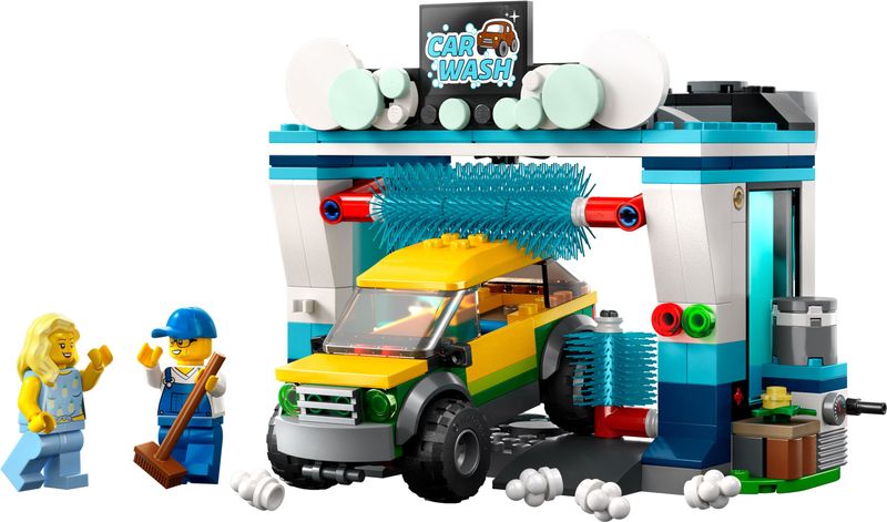 LEGO-City-60362-Autolavaggio-Gioco-per-Bambini-6--Anni-con-Spazzole-Rotanti-Macchina-Giocattolo-e-2-Minifigure-Idea-Regalo