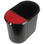 Helit H6103992 cestino per rifiuti Ovale Plastica Nero, Rosso