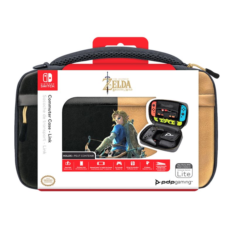 PDP-Commuter--Hyrule-Hero-Link-Custodia-rigida-Nintendo-Nero-Marrone