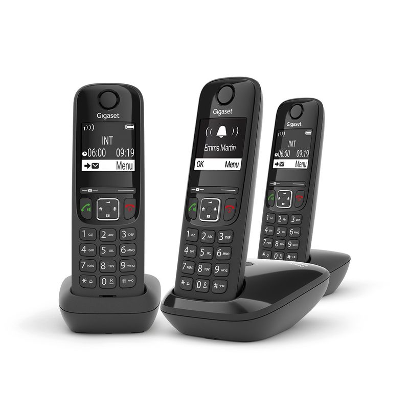 Gigaset-AS690-Trio-Telefono-DECT-Identificatore-di-chiamata-Nero