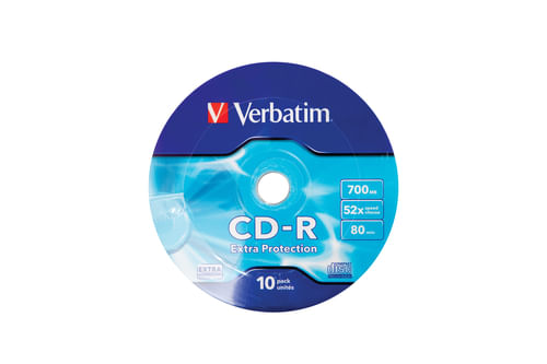 Verbatim-CD-R-52X-700MB-10PK-OPS-Wrap-EP-10-pz--VERBATIM-CD-R-700MB-52X-EXTRA-PROTECTION-SURFACE-10-PK-WRAP-