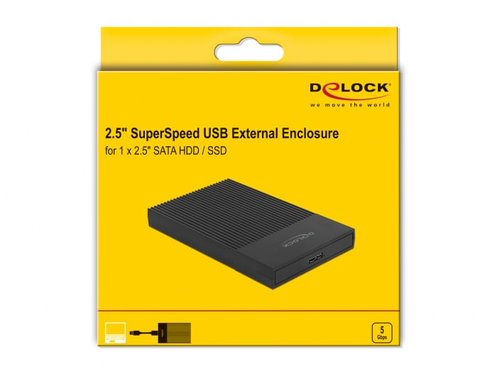 Delock-Alloggiamento-esterno-per-HDD-SSD-SATA-da-25--con-presa-Micro-B-USB-SuperSpeed-tipo-B---senza-attrezzi