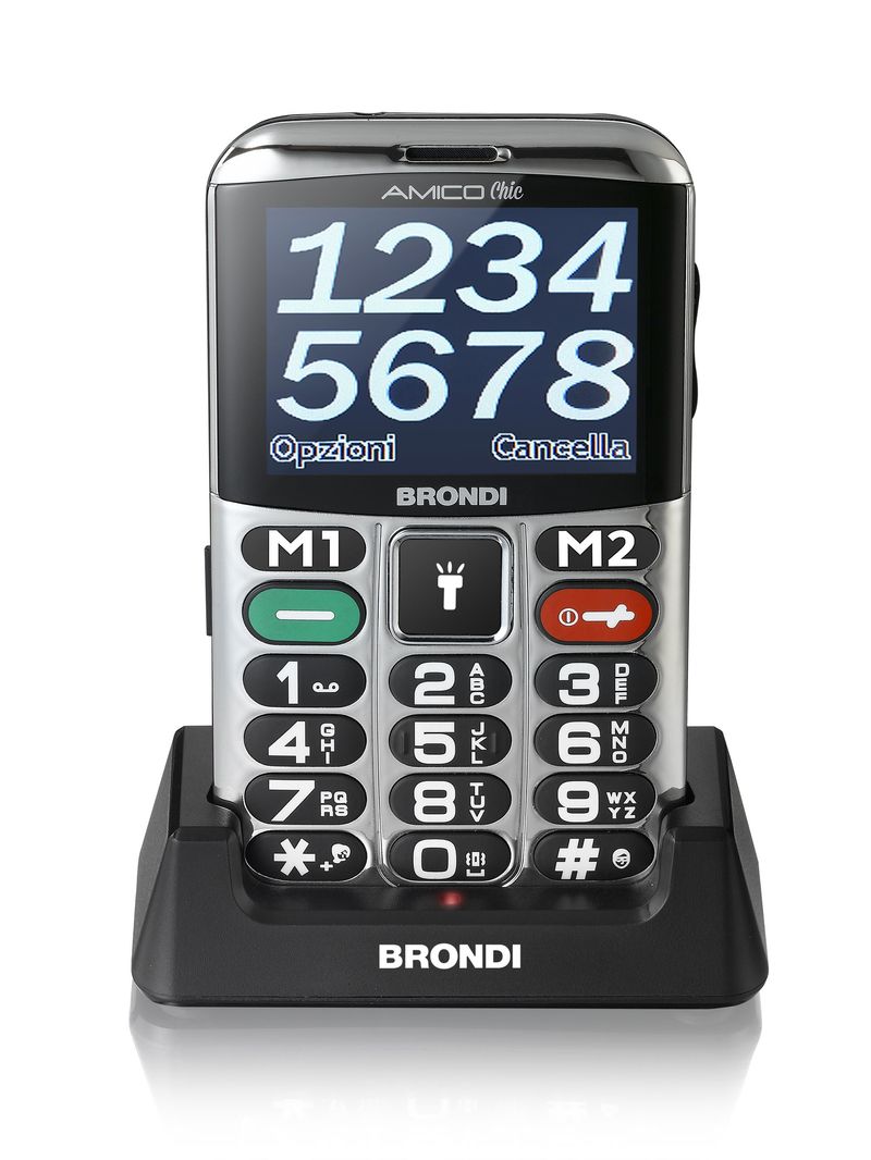 Brondi-Amico-Chic-61-cm--2.4---Nero-Argento-Telefono-cellulare-basico
