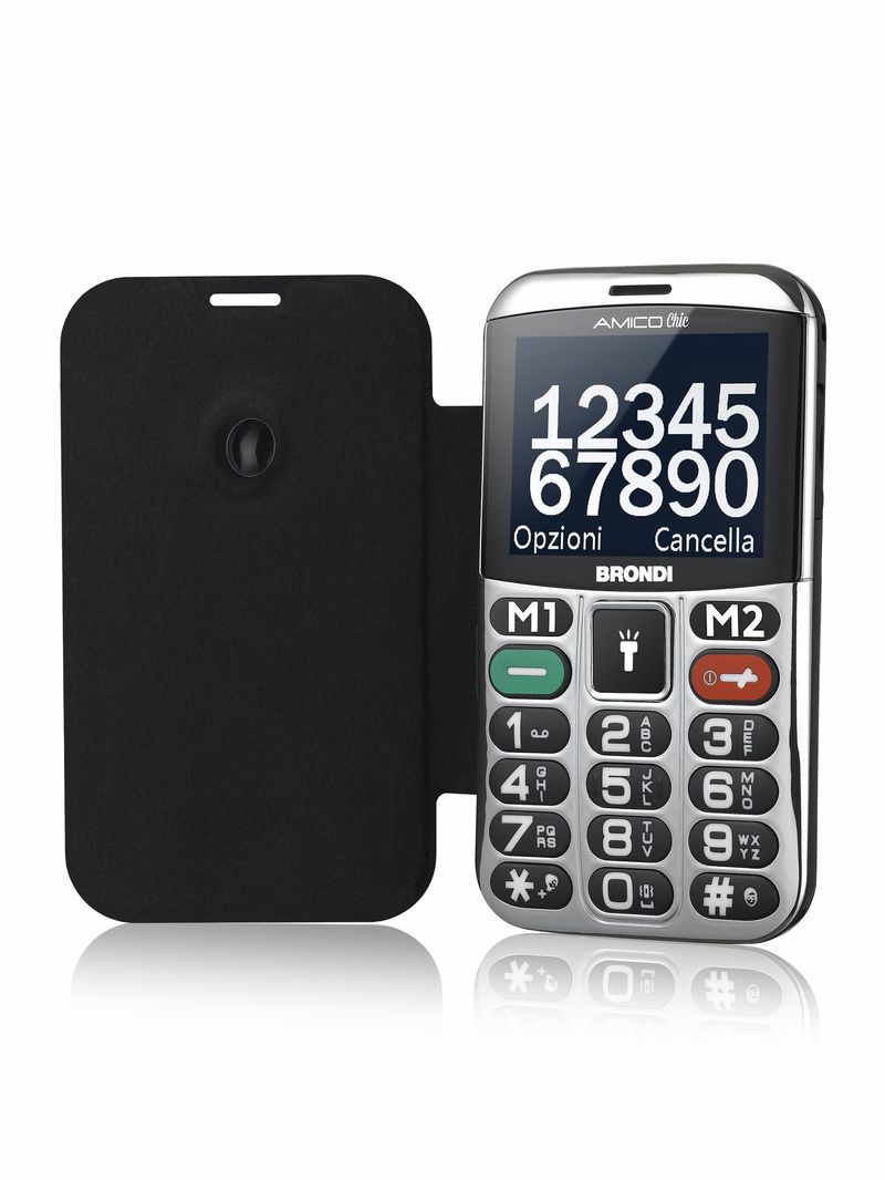 Brondi-Amico-Chic-61-cm--2.4---Nero-Argento-Telefono-cellulare-basico