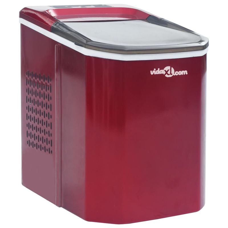 vidaXL-Macchina-per-il-Ghiaccio-Rossa-14-L-15-kg---24-h