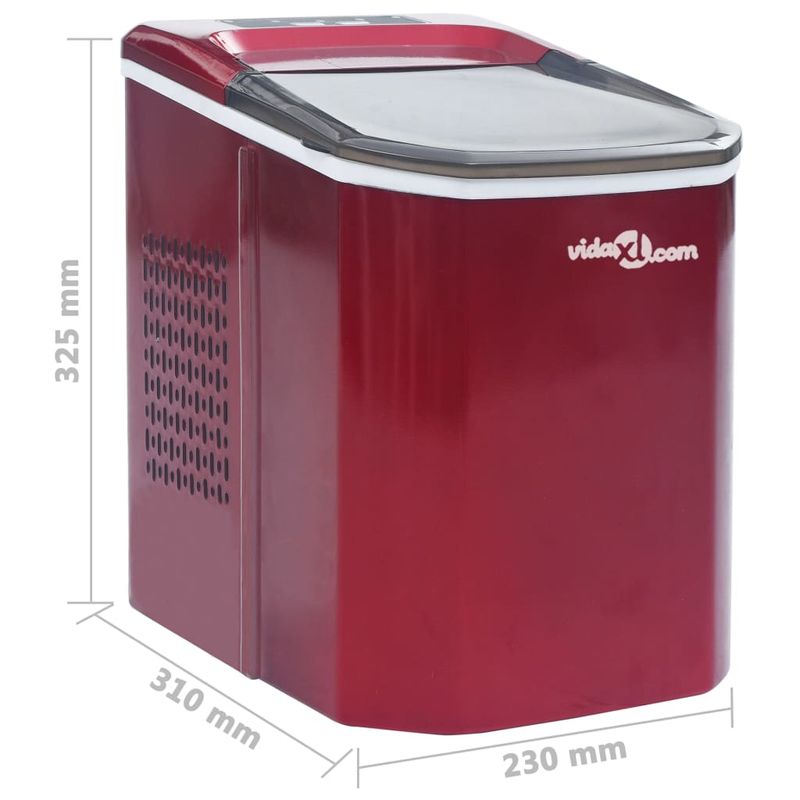 vidaXL-Macchina-per-il-Ghiaccio-Rossa-14-L-15-kg---24-h