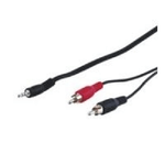 EsseShop CAVO STEREO PER COLLEGAMENTO CASSE-SCHEDA AUDIO 1 CONNETTORE 35 MM. - 2 CONNETTORI CINCH (RCA) MASCHIO - MT. 20