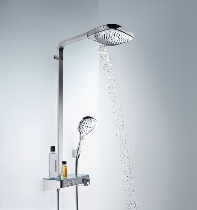 Hansgrohe-Raindance-Select-E-sistema-di-doccia-Cromo-Bianco