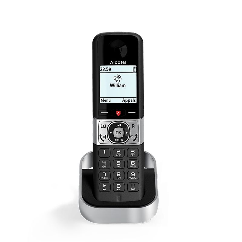 Alcatel-F890-Telefono-DECT-Identificatore-di-chiamata-Nero-Argento