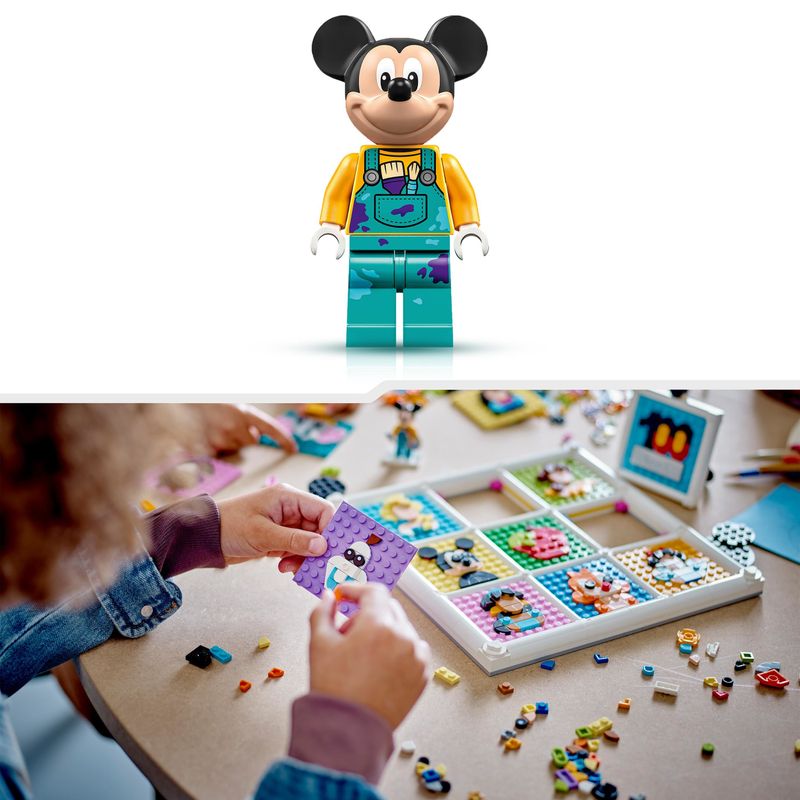 LEGO-43221-Disney-100-Anni-di-Icone-Disney-Set-di-Arti-e-Mestieri-con-Personaggi-da-Parete-72-Divertenti-Mosaici-da-Creare-con-l-Esclusiva-Minifigure-di-Topolino-Artista