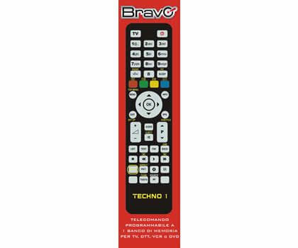 Bravo-TECHNO-1-telecomando-IR-Wireless-DTT-DVD-Blu-ray-TV-VCR-Pulsanti