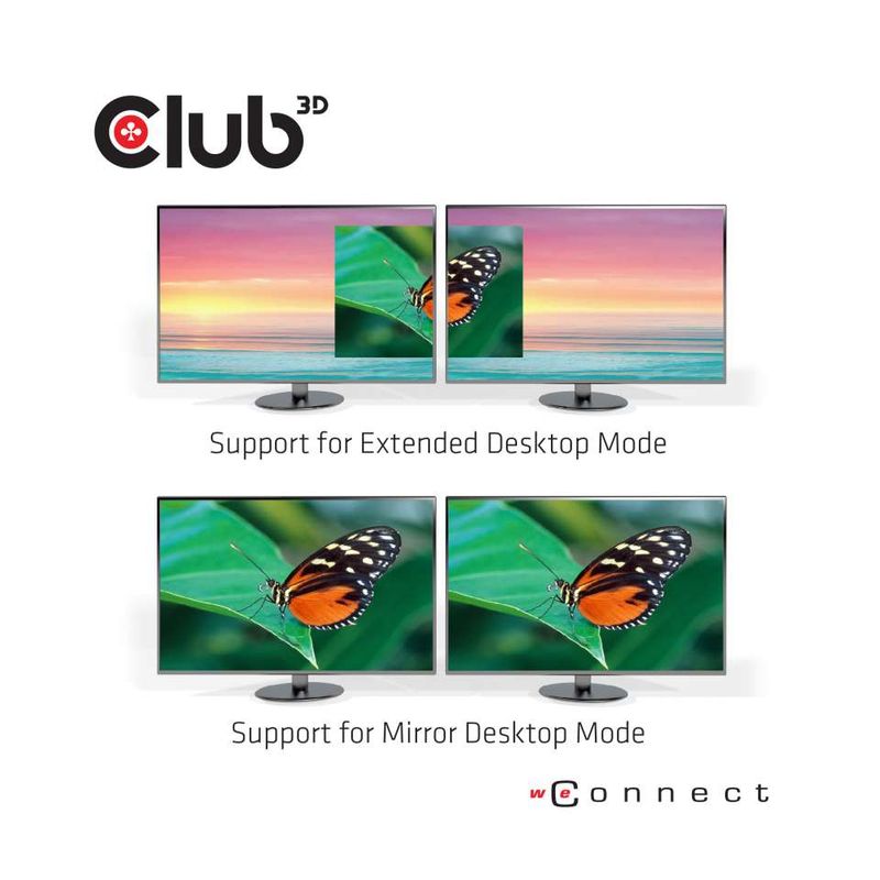 CLUB3D-USB3.2-Gen1-Type-A-to-DisplayPort™1.2-Dual-Monitor-4K60Hz-Video-Splitter