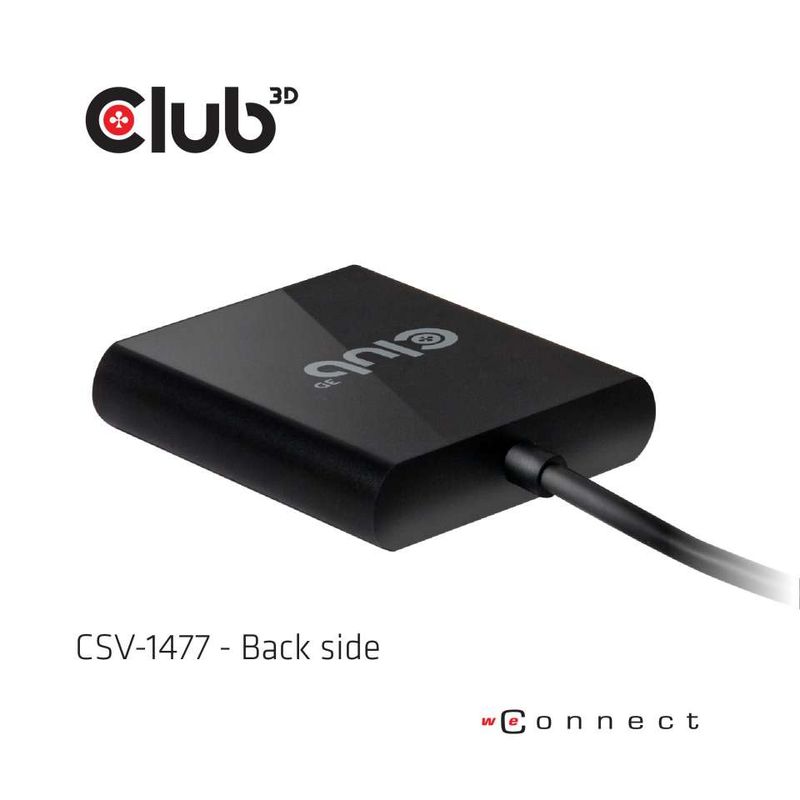 CLUB3D-USB3.2-Gen1-Type-A-to-DisplayPort™1.2-Dual-Monitor-4K60Hz-Video-Splitter