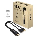 CLUB3D HDMI 2.0 TO DISPLAYPORT 1.2 4K60HZ HDR M/F ACTIVE ADAPTER Nero