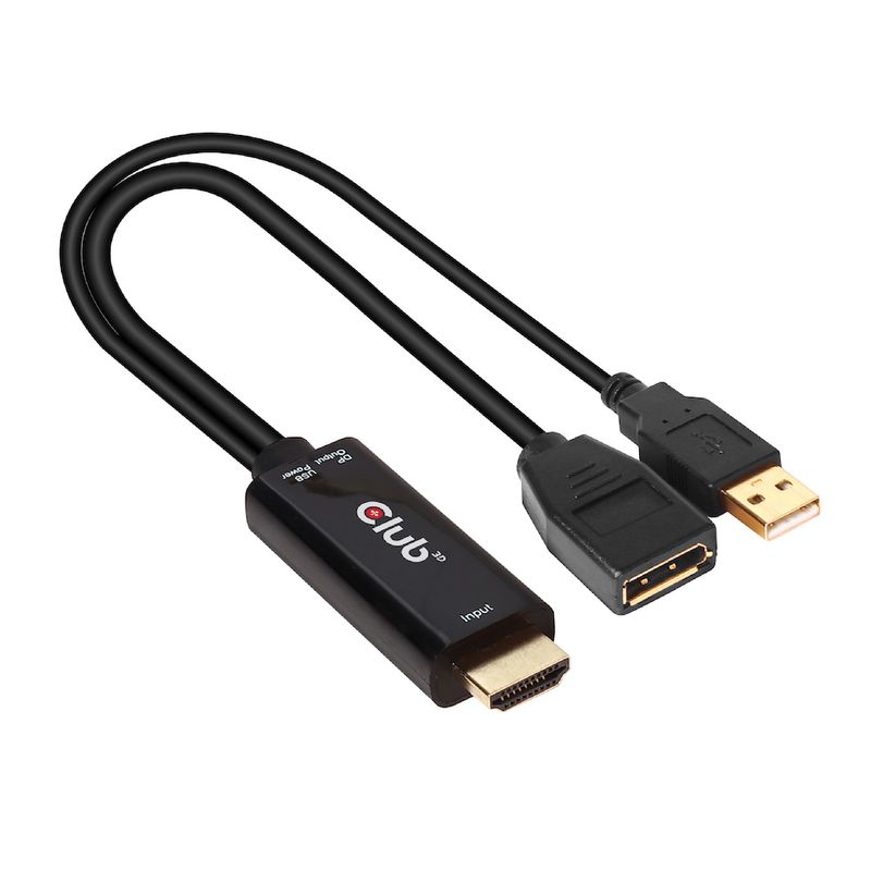 CLUB3D-HDMI-2.0-TO-DISPLAYPORT-1.2-4K60HZ-HDR-M-F-ACTIVE-ADAPTER-Nero