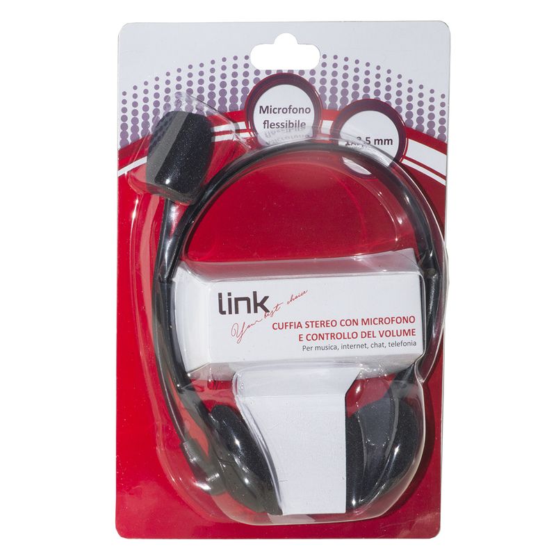 Link-Accessori-LKHS03-cuffia-e-auricolare-Cablato-A-Padiglione-Musica-e-Chiamate-Nero