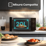 Hisense-H20MOBP1G-Forno-a-Microonde-Combinato-Capacita--20-Litri-Potenza-700W-con-Grill-1000W-colore-Nero