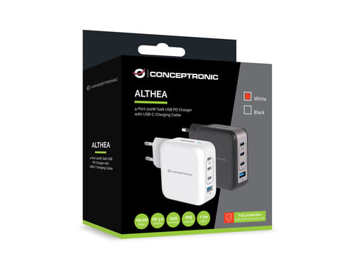 Conceptronic-ALTHEA18W-Caricabatterie-per-dispositivi-mobili-Universale-Bianco-AC-Ricarica-rapida-Interno