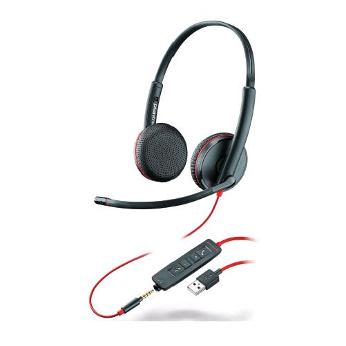 POLY Blackwire C3225 Auricolare Cablato A Padiglione Ufficio USB tipo A Nero