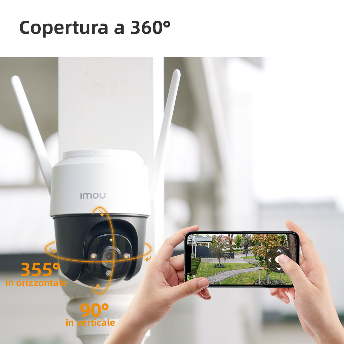 Imou 2K Telecamera Wi-Fi Esterno - Visione Notturna A Colori 3MP, 360&deg;, Impermeabile