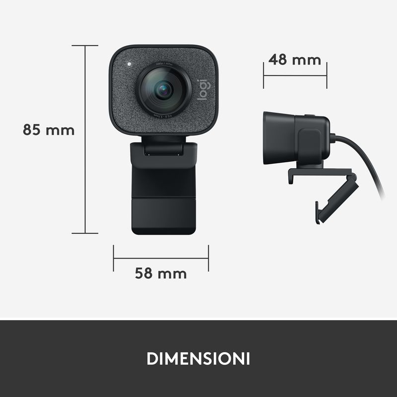 Logitech-for-Creators-StreamCam---Webcam-Premium-per-Streaming-e-Creazione-Contenuti-Video-Full-HD-1080p-60-fps-Lente-in-Vetro-Premium-Messa-a-Fuoco-Automatica-USB-per-PC-Mac.-Grafite