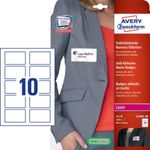 Avery - Selbstklebende Namensetiketten - weiÃ - 50 x 80 mm - 200 Etikett(en) (20 Bogen x 10) (L4785-20)