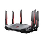 MSI RADIX AXE6600 WIFI 6E TRI-BAND router wireless Gigabit Ethernet Dual-band (2.4 GHz/5 GHz) Nero, Rosso