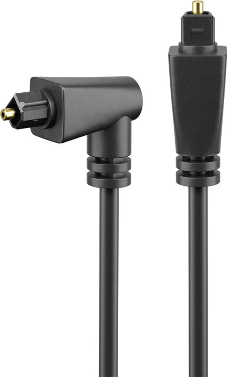 Goobay Lichtwellenleiterkabel, 1 m, Schwarz - Toslink-Stecker > Toslink-Stecker 90Â°, Schwarz (41594)
