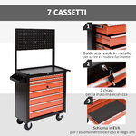HOMCOM-Carrello-Porta-Utensili-Attrezzi-Attrezzatura-con-Cassettiera-61.5-x-33-x-76cm-Nero-e-Arancione