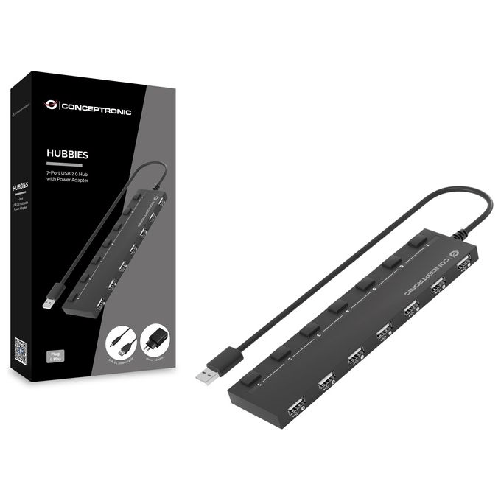 Conceptronic-HUBBIES08BP-hub-di-interfaccia-USB-2.0-480-Mbit-s-Nero