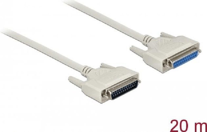Delock - Cavo seriale - Da DB-25 (M) a DB-25 (W) - 200 m - viti ad alette - beige (83682)