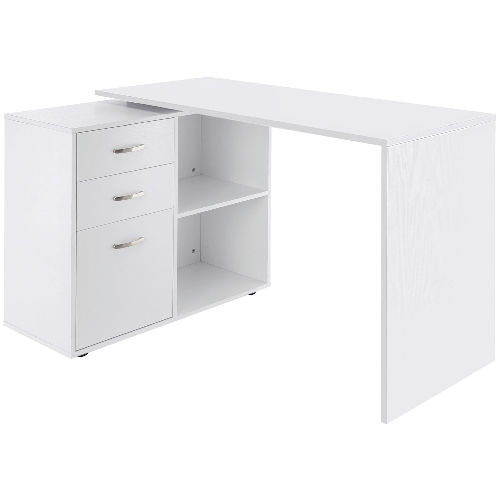 HOMCOM-Scrivania-Angolare-per-Computer-da-Ufficio-con-Cassettiera-117×83.5×76cm-Bianco