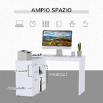 HOMCOM-Scrivania-Angolare-per-Computer-da-Ufficio-con-Cassettiera-117×83.5×76cm-Bianco